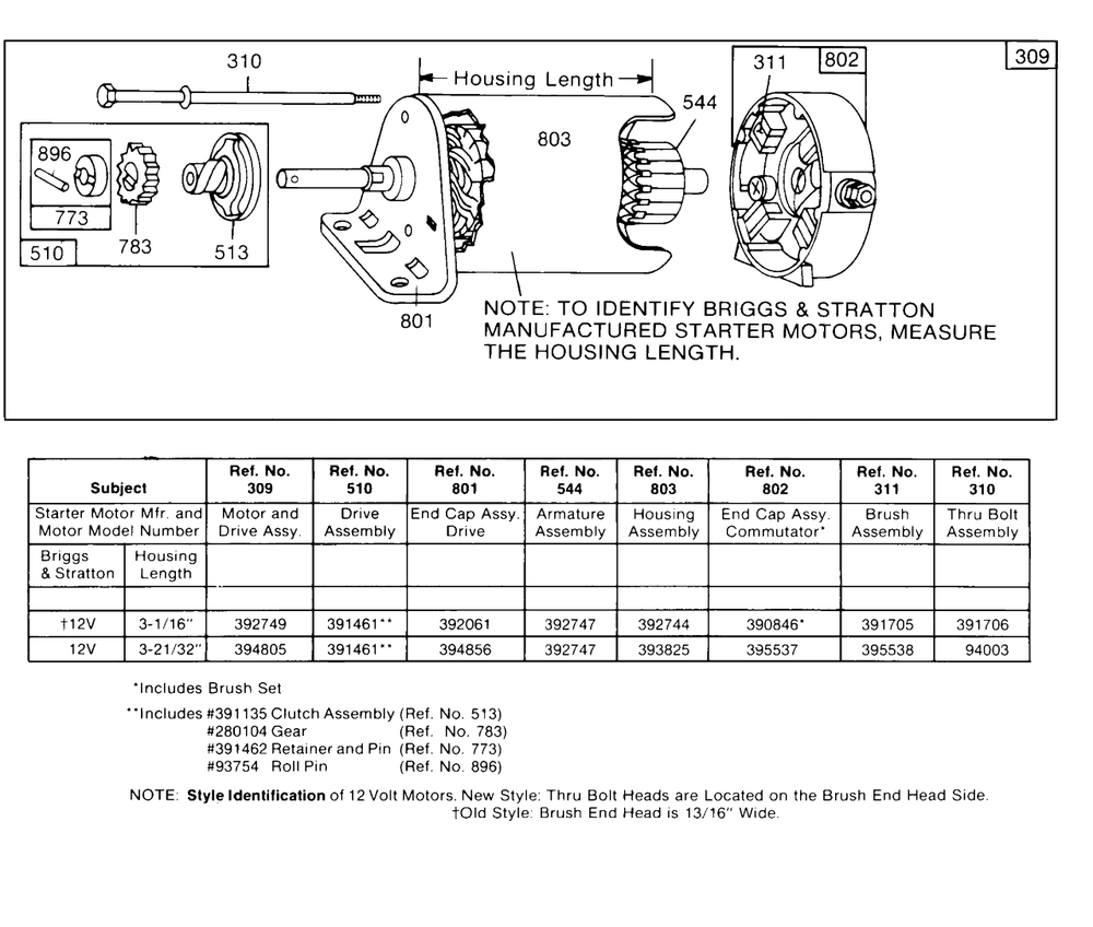 Electric Starter And Chart Diagram and Parts List for 190406-2947-XX  Briggs and Stratton Engine
